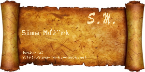 Sima Márk névjegykártya