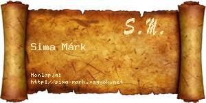 Sima Márk névjegykártya