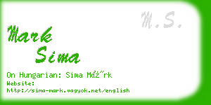 mark sima business card